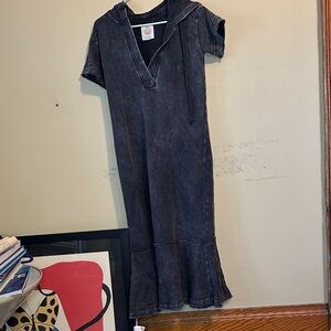 Wild Fable Black Midi Hoodie Dress